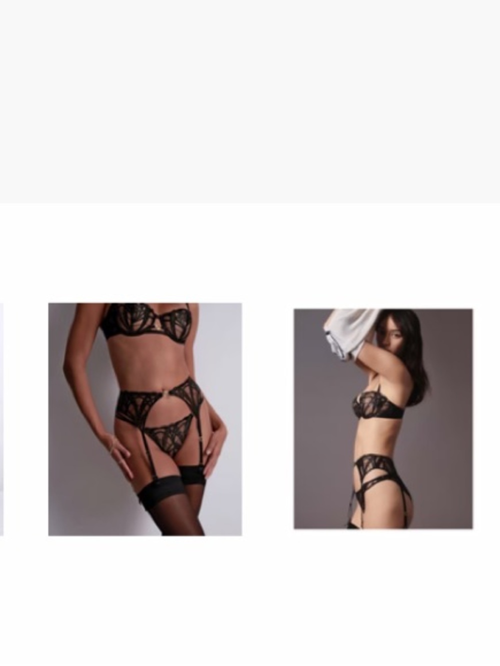Elie Saab Aubade Black Lace suspender belt sz L - Picture 7 of 7